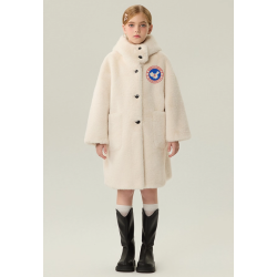 Authentic Pink Energy Goose Mink Fur With Hat Kid's Coat Elite Style Online for Sale