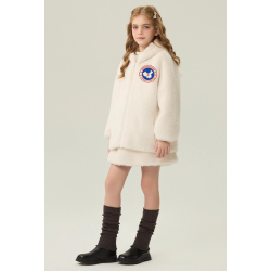 Authentic White Energy Goose Mink Fur Kid's Skirt Coat Elite Style Online for Sale