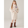 Authentic White Energy Goose Colorful Buttons Mink Fur Kid's Coat Elite Style Online for Sale