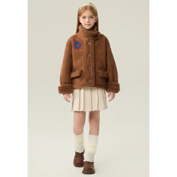 Authentic Camel Energy Goose Motorcycle Kid's Suede Jacket Elite Kids A2 Flight Style Online for Sale