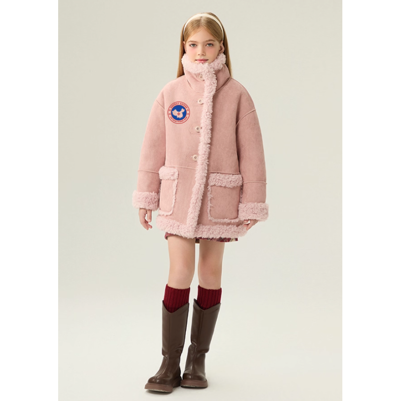 Authentic Pink Energy Goose Motorcycle Kid's Suede Coat Elite Kids A2 Flight Style Online for Sale