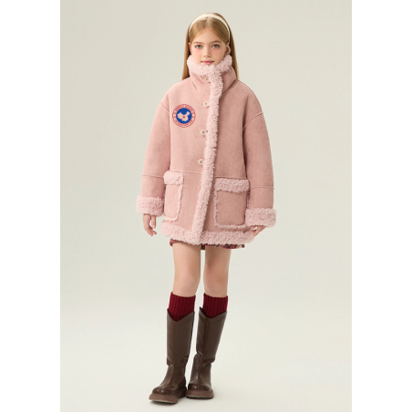 Authentic Pink Energy Goose Motorcycle Kid's Suede Coat Elite Kids A2 Flight Style Online for Sale