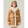Authentic Khaki Energy Goose Motorcycle Kid's Suede Fur Coat Elite Kids A2 Flight Style Online for Sale