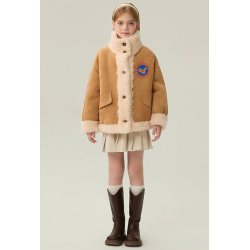 Authentic Coffee Energy Goose Dual Motorcycle Kid's Suede Jacket Elite Kids A2 Flight Style Online for Sale