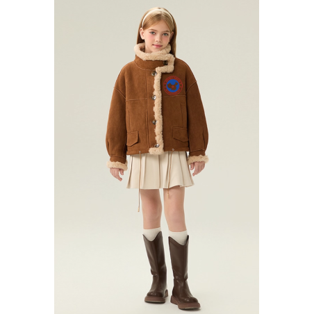 Authentic Classic Coffee Energy Goose Motorcycle Kid's Suede Jacket Elite Kids A2 Flight Style Online for Sale