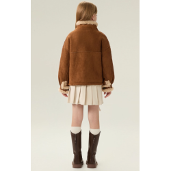 Authentic Classic Coffee Energy Goose Motorcycle Kid's Suede Jacket Elite Kids A2 Flight Style Online for Sale