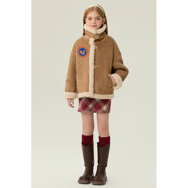 Authentic Classic Khaki Energy Goose Motorcycle Kid's Suede Jacket Elite Kids A2 Flight Style Online for Sale