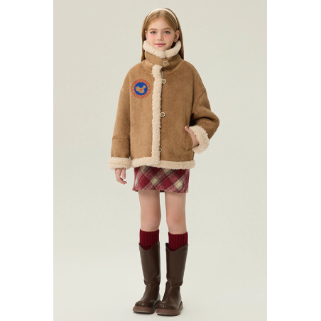 Authentic Classic Khaki Energy Goose Motorcycle Kid's Suede Jacket Elite Kids A2 Flight Style Online for Sale