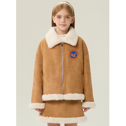 Authentic Khaki Energy Goose Motorcycle Kid's Suede Dress Jacket Elite Kids A2 Flight Style Online for Sale