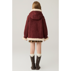 Authentic Burgundy Energy Goose Motorcycle Kid's Suede Jacket Elite Kids A2 Flight Style Online for Sale