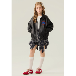 Authentic Black Energy Goose Pu Leather Kid's Motorcycle Jacket Elite Kids A2 Flight PU Leather Style Online for Sale