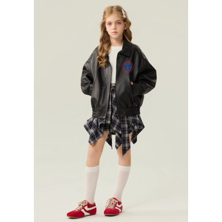 Authentic Black Energy Goose Pu Leather Kid's Motorcycle Jacket Elite Kids A2 Flight PU Leather Style Online for Sale