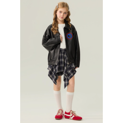 Authentic Black Energy Goose Pu Leather Kid's Motorcycle Jacket Elite Kids A2 Flight PU Leather Style Online for Sale