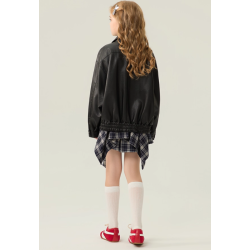 Authentic Black Energy Goose Pu Leather Kid's Motorcycle Jacket Elite Kids A2 Flight PU Leather Style Online for Sale