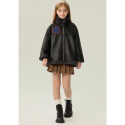 Authentic Black Energy Goose Dual Pu Leather Kid's Motorcycle Jacket Elite Kids A2 Flight PU Leather Style Online for Sale