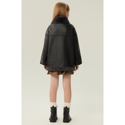 Authentic Black Energy Goose Dual Pu Leather Kid's Motorcycle Jacket Elite Kids A2 Flight PU Leather Style Online for Sale