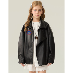 Authentic Black Energy Goose Korea Pu Leather Kid's Motorcycle Jacket Elite Kids A2 Flight PU Leather Style Online for Sale