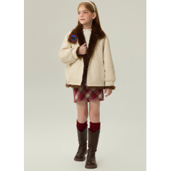 Authentic Sandy White Energy Goose Dual Pu Leather Kid's Motorcycle Jacket Elite Kids A2 Flight PU Leather Style Online for Sale