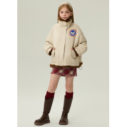 Authentic Beige Energy Goose Dual Pu Leather Kid's Motorcycle Jacket Elite Kids A2 Flight PU Leather Style Online for Sale