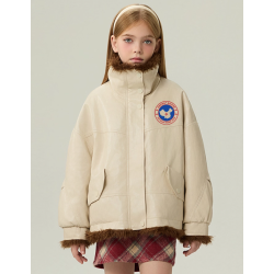 Authentic Beige Energy Goose Dual Pu Leather Kid's Motorcycle Jacket Elite Kids A2 Flight PU Leather Style Online for Sale