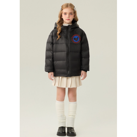 Authentic Black Energy Goose Parka With Hat Kid's Down Jacket Online for Sale