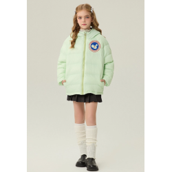 Authentic Green Energy Goose Parka With Hat Kid's Down Jacket Online for Sale
