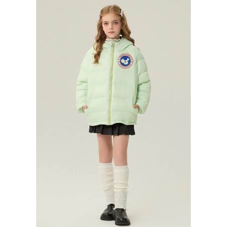 Authentic Green Energy Goose Parka With Hat Kid's Down Jacket Online for Sale