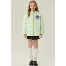 Authentic Green Energy Goose Parka With Hat Kid's Down Jacket Online for Sale
