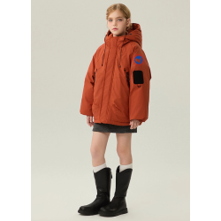 Authentic Orange Energy Goose Parka Winter Kid's Down Jacket Online for Sale