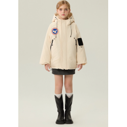 Authentic Beige Energy Goose Parka Winter Kid's Down Jacket Online for Sale