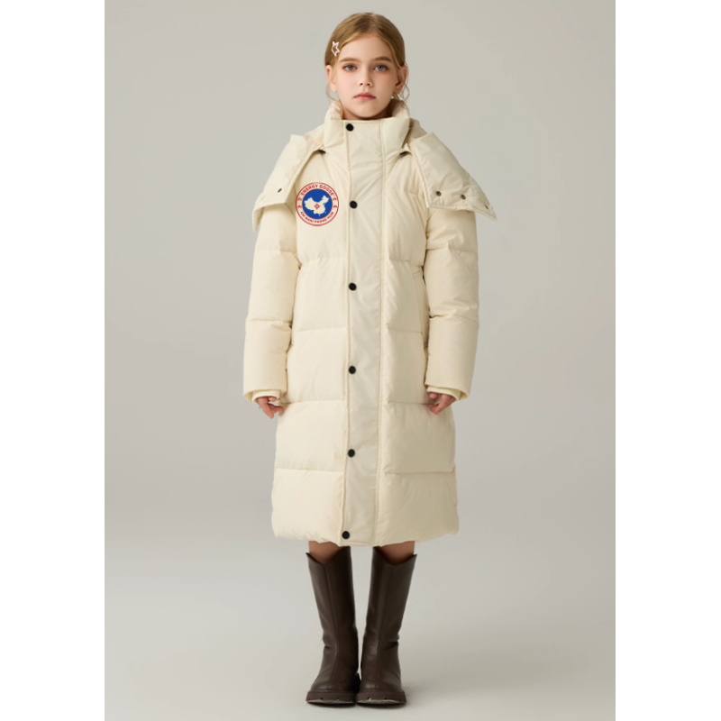 Authentic White Energy Goose Long Parka Kid's Down Jacket Online for Sale