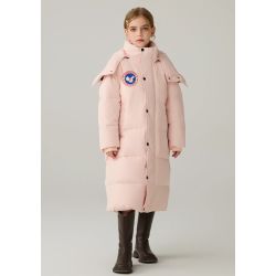 Authentic Pink Energy Goose Long Parka Kid's Down Jacket Online for Sale