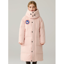 Authentic Pink Energy Goose Long Parka Kid's Down Jacket Online for Sale