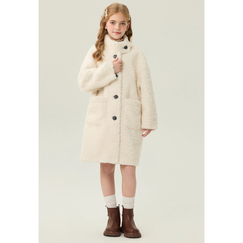 Authentic White Energy Goose Korea Style Kid's Lamb Coat Elite Kids Online for Sale
