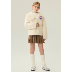 Authentic Pink Energy Goose Mink Fur Kid's Lamb Short Coat Elite Kids Online for Sale