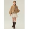 Authentic Beige Energy Goose Fashion Kid's Lamb Short Coat Elite Kids Online for Sale