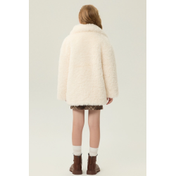 Authentic Light Yellow Energy Goose Suit Collar Kid's Lamb Coat Elite Kids Online for Sale