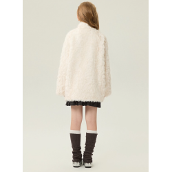 Authentic White Energy Goose Bowknot Kid's Lamb Short Coat Elite Kids Online for Sale