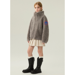 Authentic Gray Energy Goose Hoodie Kid's Lamb Short Coat Elite Kids Online for Sale