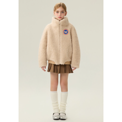 Authentic Gray Energy Goose Hoodie Kid's Lamb Short Coat Elite Kids Online for Sale