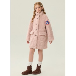 Authentic Pink Energy Goose Middle Long Kid's Lamb Coat Elite Kids Online for Sale