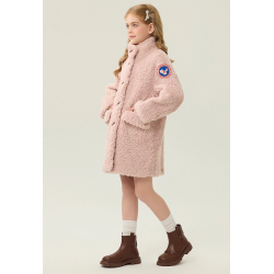Authentic Pink Energy Goose Middle Long Kid's Lamb Coat Elite Kids Online for Sale