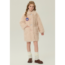 Authentic White Energy Goose Colorful Button Kid's Lamb Coat Elite Kids Online for Sale