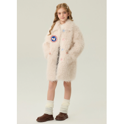 Authentic White Energy Goose Colorful Button Kid's Lamb Coat Elite Kids Online for Sale