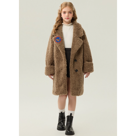Authentic Coffee Energy Goose Suit Collar Kid's Lamb Coat Elite Kids Online for Sale