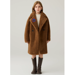 Authentic Khaki Energy Goose Suit Collar Kid's Lamb Coat Elite Kids Online for Sale