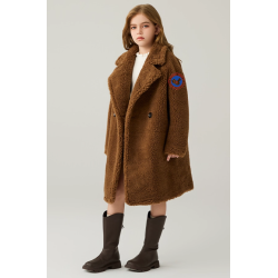 Authentic Khaki Energy Goose Suit Collar Kid's Lamb Coat Elite Kids Online for Sale