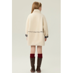 Authentic White Plaid Energy Goose Dual Kid's Lamb Coat Elite Kids Online for Sale