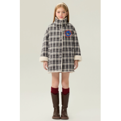 Authentic White Plaid Energy Goose Dual Kid's Lamb Coat Elite Kids Online for Sale