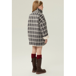 Authentic White Plaid Energy Goose Dual Kid's Lamb Coat Elite Kids Online for Sale